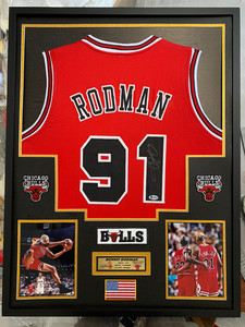 罗德曼签名球衣非乔丹皮蓬生日礼物家庭装饰特价罗德曼签名球衣