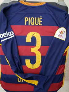 皮克巴萨1516巴萨15-16巴塞罗那1516主场长袖球衣巴