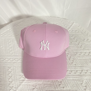 001人付款淘宝mlb棒球帽韩国男女帽子ny银标刺绣亮丝珍珠链粉色经典
