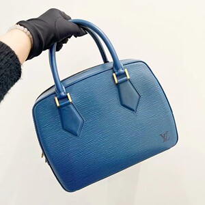 lv vintage中古蓝色epi水波纹豆腐包公文包手提包