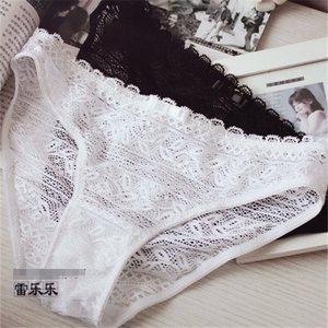 欧洲站维mi性感内裤少女小姐姐sex全棉内裆镂空蕾丝微透视弹