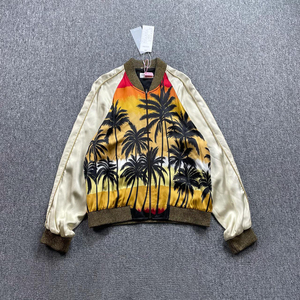 saint laurent slp 椰树丝绸棒球外套