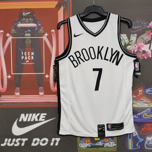 正品代购 篮网队7号杜兰特球衣 kd城市版黑色 白色 正品