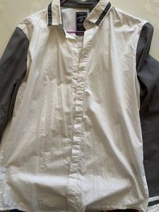 SELECTED思莱德纯棉拼接撞色长袖衬衫 背部镂空设计 ，