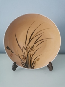 任双合大师小瓷微彩展览品 兰草图 中国磁州窑当代大师手绘作品