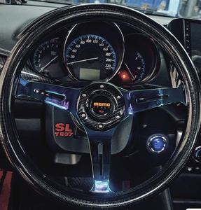 新款momo碳纤维方向盘14寸改装快拆方向盘本田gk5八代思