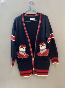 teenieweenie小熊古驰风大熊刺绣针织开衫外套