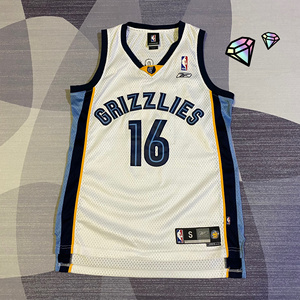 保罗·加索尔  nba孟菲斯灰熊队主场sw球衣,锐步刺绣,轻