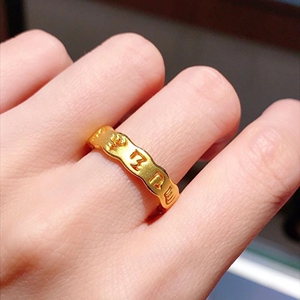 000人付款淘宝金六福999.9黄金戒指.