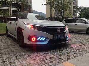 本田十代思域鱼骨灯野马灯前后杠灯三色流光 厂家直销 款