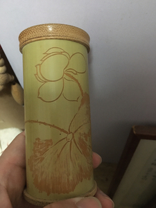竹雕 茶叶桶 戚天良