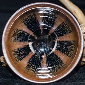 视频看货【西瓜花】赖长华 建阳建盏主人杯 口径9 g41