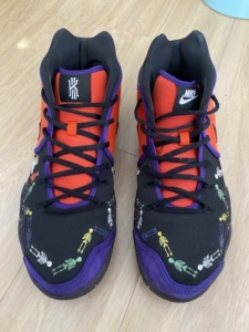 欧文4 彩色骷髅亡灵万圣节篮球鞋 46码 正品 成色看图