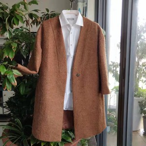 goobgs谷邦羊毛大衣女全新大码63%羊毛8.5%马海毛长