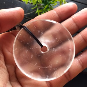缅甸纯天然水沫玉雪花棉水沫子高冰玻璃种平安扣挂件吊坠项链毛衣