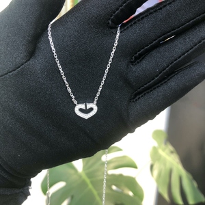 cartier/卡地亚 爱心开口满钻项链 au750 97新