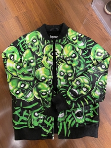 supreme 夜光骷髅皮衣 l码不好买 美国买回 穿过1次