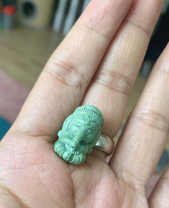 归隐家松石宝宝象天然高瓷原矿绿松石曾磊华亲工小龙女项链吊坠1