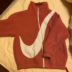 nike loge 羊羔绒外套 大勾 粉色 女s码
