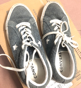 converse匡威one star 雾霾蓝色翻毛皮板鞋36