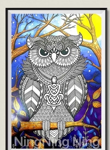 彩色线描装饰画