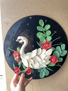 软陶粘土陶土手工作品成品diy圣诞动物粘土浮雕画