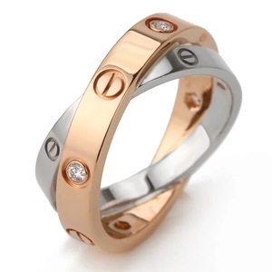 52号[9.9新]Cartier卡地亚女士双色金六钻戒指公价2.82w 2690