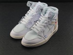 正品耐克乔丹ow联名白色高帮aj1篮球鞋 男鞋女鞋运动鞋aq0818-100