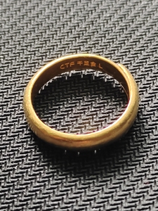 周大福 ctf千足金戒指 活口光圈戒指 韭菜边戒指 百年经典