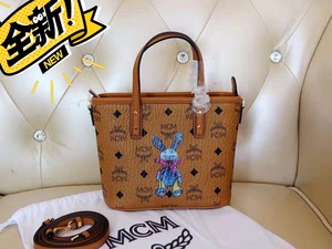 mcm/兔子印花菜篮子包购物袋单肩斜挎托特包手提包女包