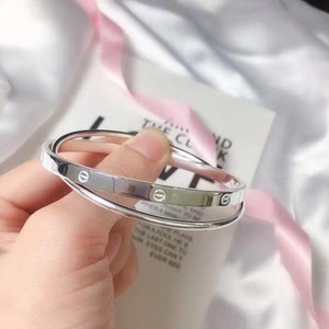 足银999双环卡地亚手镯