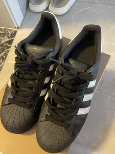 adidas三叶草superstar黑标贝壳头黑武士运动板鞋