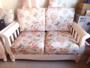 朗萨家私,欧式田园风,实木底布艺沙发,购于得胜家居品牌店.保