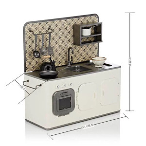 丹麦maileg铁皮厨房婴儿车小床衣柜冰箱洗衣机maileg