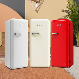 【工厂直销】全新原装正品hck哈士奇复古冰箱单门大容量冷藏冻