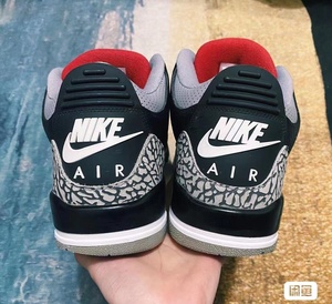 aj3黑水泥 42.5码 原盒 三次穿着 鞋垫logo都在