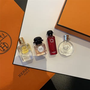 爱马仕香水套装朋友送的如图一共四个橘彩星光.网红粉红丝带等等
