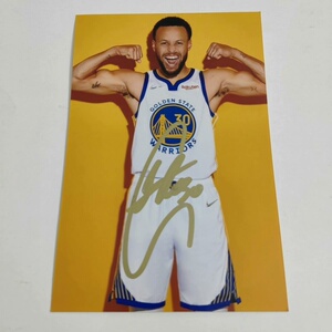库里亲笔签名照片nba篮球明星勇士周边照片保真