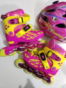 乐秀轮滑鞋儿童溜冰鞋女初学3-5-6岁直排轮花式旱冰鞋kx2