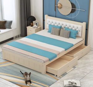 【特价清仓包邮】全新未拆封实木床现代简约1.8米双人床婚床1