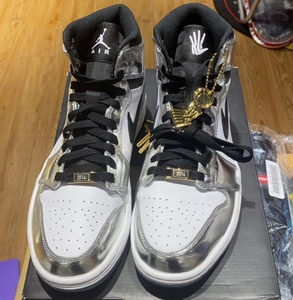 air jordan 1 乔丹aj1 伦纳德 液态黑白银脚趾