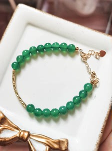 绿玉髓绿玛瑙手链祖母绿手链手镯海蓝宝手串手链施华洛世奇水晶手