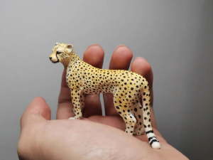 思乐 重涂 猎豹 动物模型 玩具 小比例 1/18 1:18