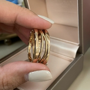 宝格丽/bvlgari bzero1 三环镂空玫瑰金戒指 男