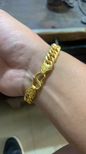 黄金 足金999 千足金老板链 男士马鞍手链 买来极少佩戴