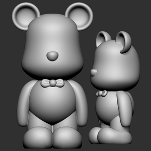 熊小熊暴力熊三维立体图圆雕图纸stl文件电脑雕刻机3d打印模