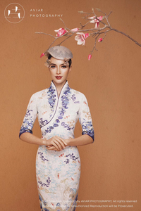 海航空姐制服旗袍新款海天祥云