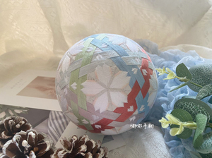 樱之舞 满绣 手鞠球 材料包教程 原创配色 手工制作 和