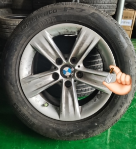 宝马车225/55r16防爆轮胎带16寸轮毂一套