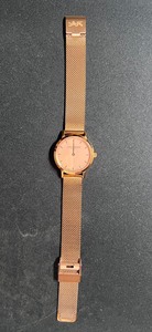 larslarsen拉尔森粉色表盘防水石英女士手表，丹麦原产